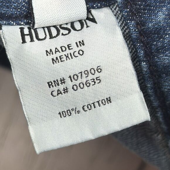 Hudson Denim Jacket Cotton Oversized Medium Wash Classic Y2K Streetwear - Picture 12 of 16